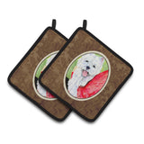 Caroline'S Treasures Westie Pair Of Pot Holders Ss8784Pthd, 7.5Hx7.5W, Multicolor