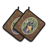 Caroline'S Treasures Doberman Pair Of Pot Holders Ss8812Pthd, 7.5Hx7.5W, Multicolor