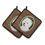 Caroline'S Treasures Westie Pair Of Pot Holders Ss8818Pthd, 7.5Hx7.5W, Multicolor