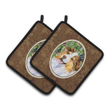 Caroline'S Treasures Australian Shepherd Pair Of Pot Holders Ss8819Pthd, 7.5Hx7.5W, Multicolor