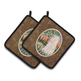 Caroline'S Treasures Golden Retriever Pair Of Pot Holders Ss8820Pthd, 7.5Hx7.5W, Multicolor