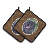 Caroline'S Treasures Schipperke Pair Of Pot Holders Ss8822Pthd, 7.5Hx7.5W, Multicolor