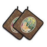 Caroline'S Treasures Golden Retriever Pair Of Pot Holders Ss8886Pthd, 7.5Hx7.5W, Multicolor