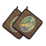 Caroline'S Treasures Golden Retriever Pair Of Pot Holders Ss8887Pthd, 7.5Hx7.5W, Multicolor