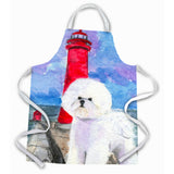 Caroline'S Treasures Ss8891Apron Lighthouse With Bichon Frise Apron, Large, Multicolor