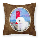 Caroline'S Treasures Ss8891Pw1414 Lighthouse With Bichon Frise Fabric Pillow, Large, Multicolor
