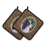 Caroline'S Treasures Papillon Pair Of Pot Holders Ss8896Pthd, 7.5Hx7.5W, Multicolor