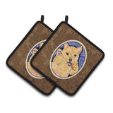 Caroline'S Treasures Norwich Terrier Pair Of Pot Holders Ss8911Pthd, 7.5Hx7.5W, Multicolor