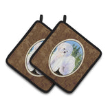 Caroline'S Treasures Bichon Frise Pair Of Pot Holders Ss8916Pthd, 7.5Hx7.5W, Multicolor