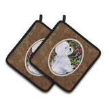 Caroline'S Treasures Bichon Frise Pair Of Pot Holders Ss8917Pthd, 7.5Hx7.5W, Multicolor