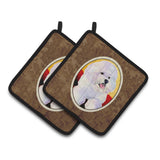 Caroline'S Treasures Bichon Frise Pair Of Pot Holders Ss8921Pthd, 7.5Hx7.5W, Multicolor