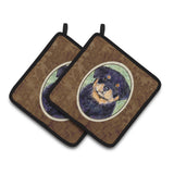 Caroline'S Treasures Rottweiler Pair Of Pot Holders Ss8929Pthd, 7.5Hx7.5W, Multicolor