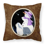Caroline'S Treasures Ss8947Pw1414 Snowman With Bearded Collie Fabric Pillow, Large, Multicolor