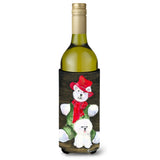 Bichon Frise With Teddy Bear Wine Bottle Beverage Insulator Beverage Insulator Hugger