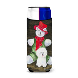 Bichon Frise With Teddy Bear Ultra Beverage Insulators For Slim Cans Ss8948Muk