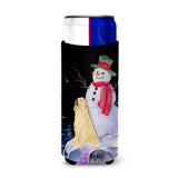 Snowman With Golden Retriever Ultra Beverage Insulators For Slim Cans Ss8951Muk