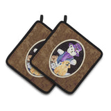 Caroline'S Treasures Golden Retriever Pair Of Pot Holders Ss8954Pthd, 7.5Hx7.5W, Multicolor