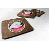 Caroline'S Treasures Ss8957Fc Christmas Tree With Bichon Frise Foam Coasters Set Of 4 (Set Of 4), 3.5 H X 3.5 W, Multi