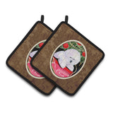 Caroline'S Treasures Christmas Tree With Bichon Frise Pair Of Pot Holders Ss8957Pthd, 7.5Hx7.5W, Multicolor