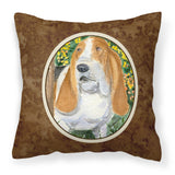 Caroline'S Treasures Ss8964Pw1414 Basset Hound Decorative Canvas Fabric Pillow, Large, Multicolor
