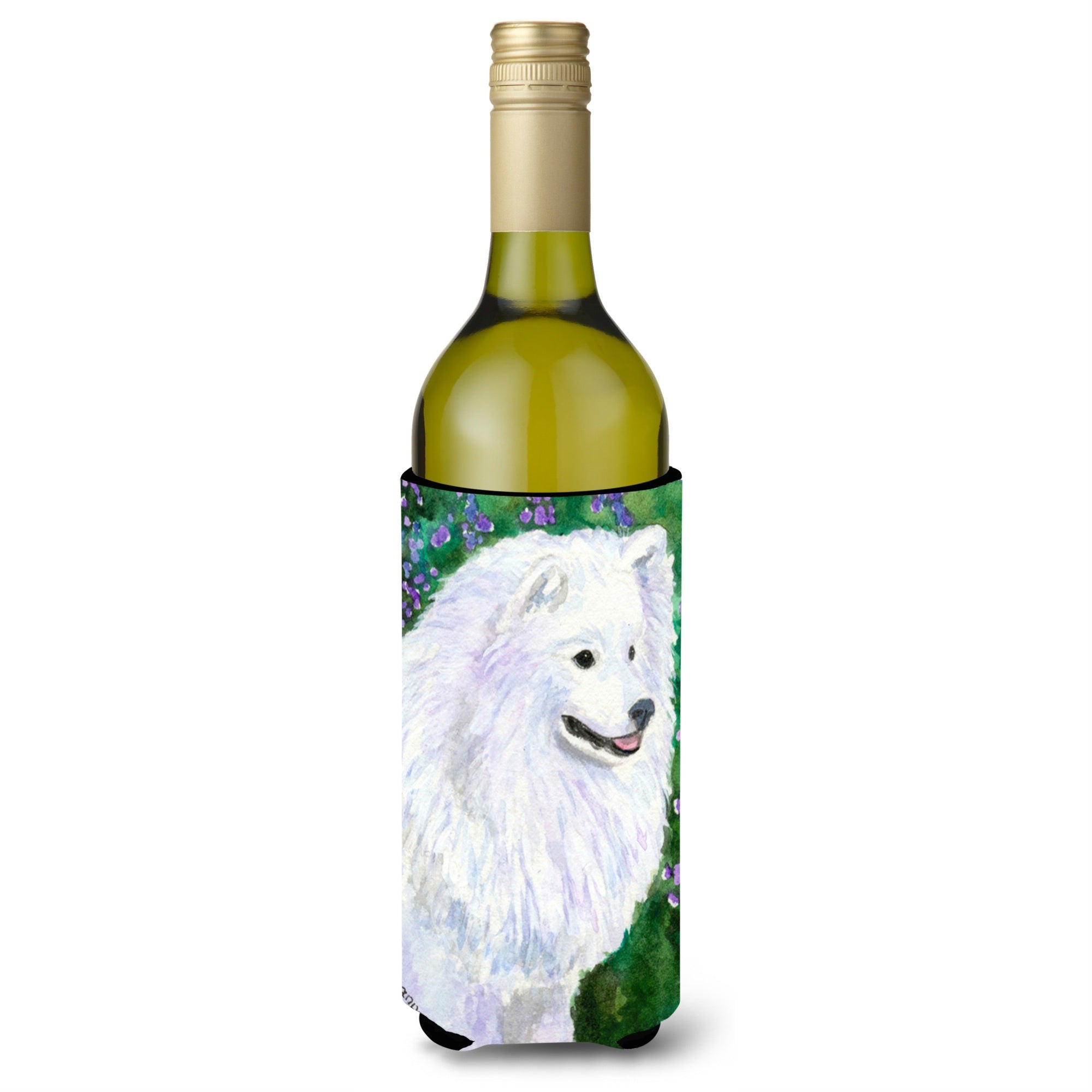 American Eskimo Wine Bottle Beverage Insulator Beverage Insulator Hugger