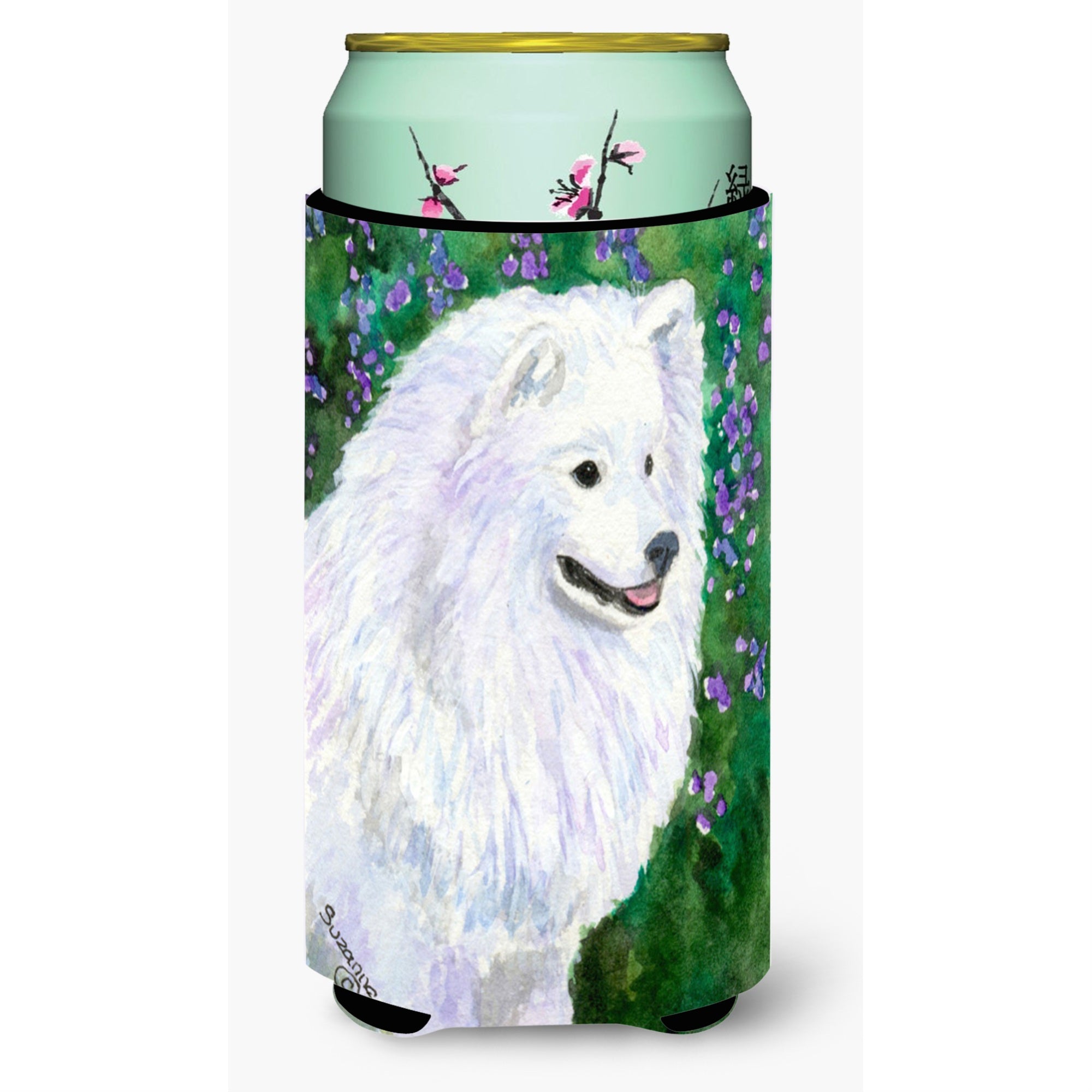 American Eskimo Tall Boy Beverage Insulator Beverage Insulator Hugger