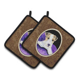Caroline'S Treasures Fox Terrier Pair Of Pot Holders Ss8971Pthd, 7.5Hx7.5W, Multicolor