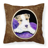 Caroline'S Treasures Ss8971Pw1414 Fox Terrier Decorative Canvas Fabric Pillow, Large, Multicolor