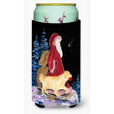 Santa Claus With Golden Retriever Tall Boy Beverage Insulator Beverage Insulator Hugger