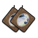 Caroline'S Treasures Great Pyrenees Pair Of Pot Holders Ss8980Pthd, 7.5Hx7.5W, Multicolor