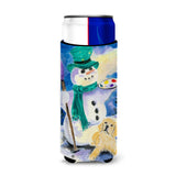 Snowman With Golden Retriever Ultra Beverage Insulators For Slim Cans Ss8994Muk