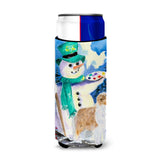 Snowman With Australian Shepherd Ultra Beverage Insulators For Slim Cans Ss8996Muk