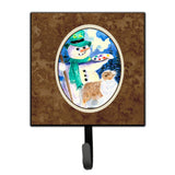 Caroline'S Treasures Ss8996Sh4 Snowman With Australian Shepherd Leash Holder Or Key Hook, Small, Multicolor