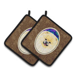 Caroline'S Treasures Pomeranian Pair Of Pot Holders Ss8997Pthd, 7.5Hx7.5W, Multicolor