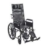 Silver Sport Full-Reclining Wheelchair, Full Arms, 18 Seat