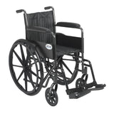 Silver Sport 2 Wheelchair, Non Removable Fixed Arms, Swing away Footrests, 18 Seat
