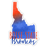 Boise State Broncos Watercolor State Die Cut Decal 2-Inch 4-Pack
