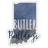 Butler Bulldogs Watercolor State Die Cut Decal 2-Inch 4-Pack
