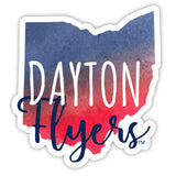 Dayton Flyers Watercolor State Die Cut Decal 2-Inch 4-Pack