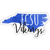 Elizabeth City State University Watercolor State Die Cut Decal 2-Inch 4-Pack