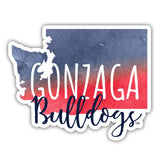 Gonzaga Bulldogs Watercolor State Die Cut Decal 2-Inch 4-Pack
