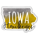Iowa Hawkeyes Watercolor State Die Cut Decal 2-Inch 4-Pack