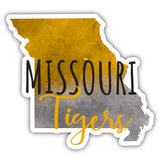 Missouri Tigers Watercolor State Die Cut Decal 2-Inch 4-Pack