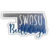 Southwestern Oklahoma State University Watercolor State Die Cut Decal 2-Inch 4-Pack