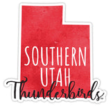Southern Utah University Watercolor State Die Cut Decal 2-Inch 4-Pack