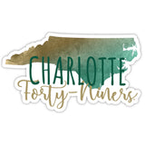 North Carolina Charlotte Forty-Niners Watercolor State Die Cut Decal 2-Inch 4-Pack