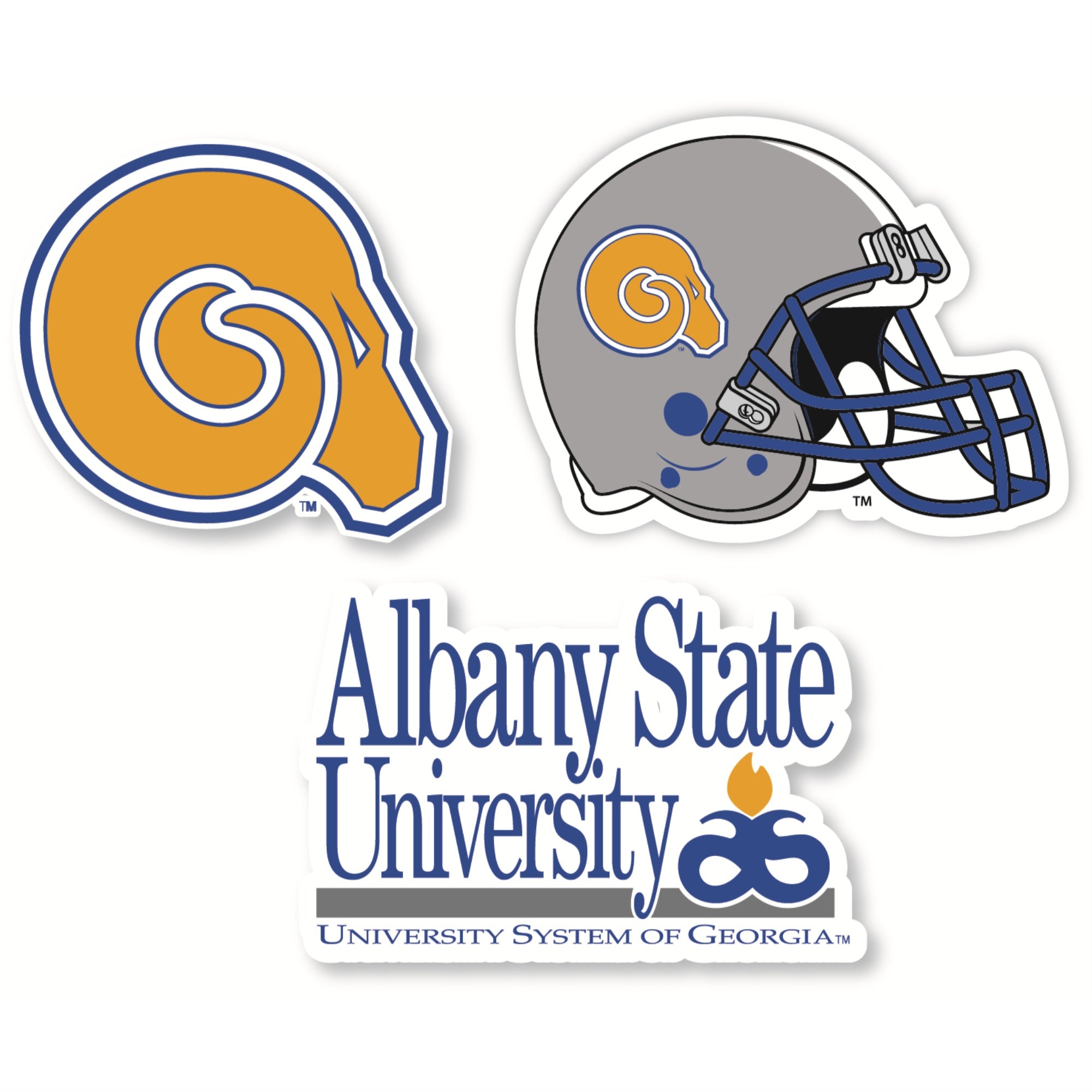 Albany State University Vinyl Decal Sticker 3 Pack 4-Inch Each