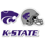 Kansas State Wildcats Vinyl Decal Sticker 3 Pack 4-Inch Each