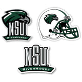 Northeastern State University Riverhawks Vinyl Decal Sticker 3 Pack 4-Inch Each