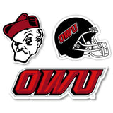 Ohio Wesleyan University Vinyl Decal Sticker 3 Pack 4-Inch Each